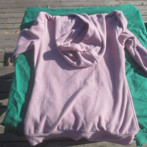 Ladies Pastel Pink Bench Fleece Pullover Hoodie - Size Small. - Picture 10 of 12